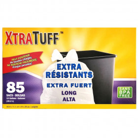 XTRA TUFF TALL KITCHEN BAGS 13GAL 85CT 6/CS WHITE-30158